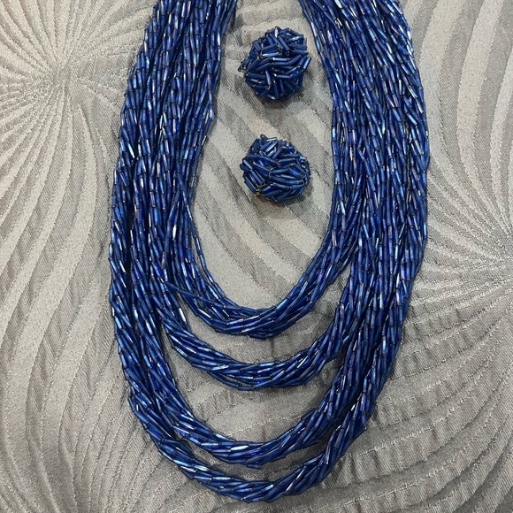 Vintage necklace with earrings very unique handmade - Picture 2 of 7